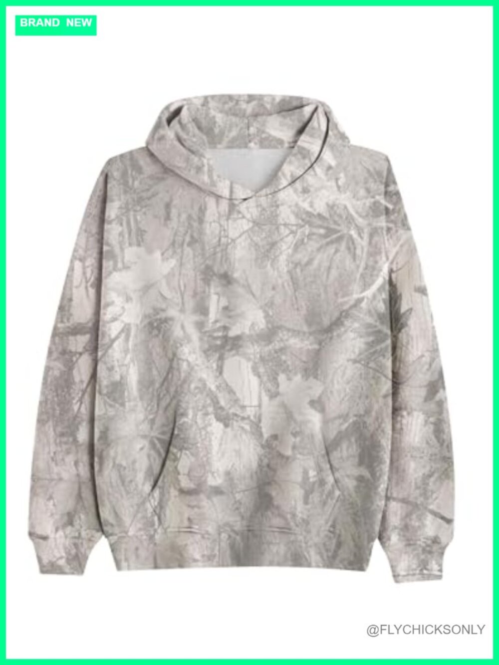 Oversized Fleece Hoodie Camo Maple Leaf Graphic Pullover with Kangaroo Pocket